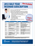 2012 Half-Year Webinar Subscription Flyer