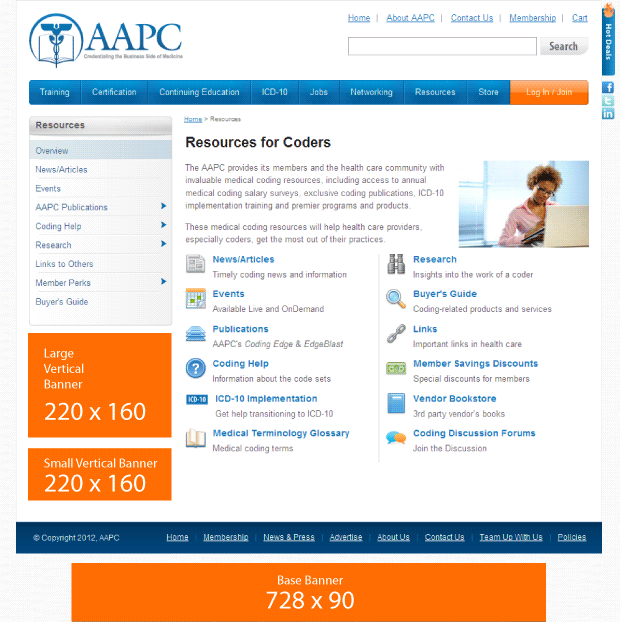 Web site Ad Layout